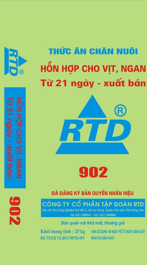 902 hỗn hợp cho vịt, ngan từ 21 ngày đến xuất bán